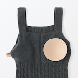 婦人　コットン混もこもこニットブラタンクトップ　ケーブル柄