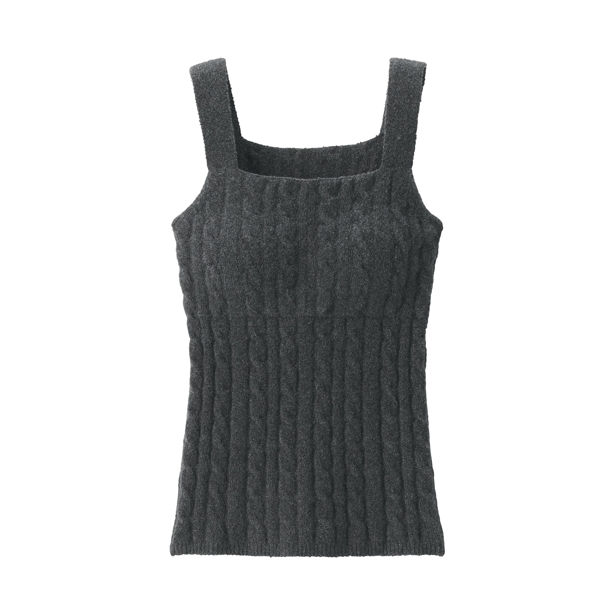 婦人 コットン混もこもこニットブラタンクトップ ケーブル柄 | 無印良品