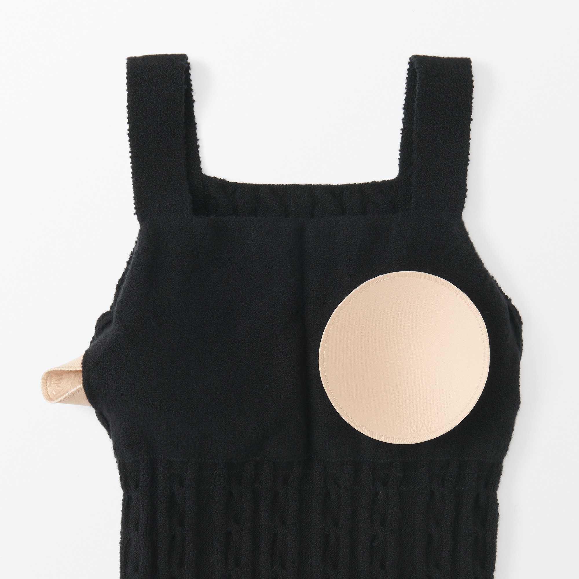 婦人　コットン混もこもこニットブラタンクトップ　ケーブル柄