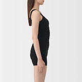 婦人　コットン混もこもこニットブラタンクトップ　ケーブル柄