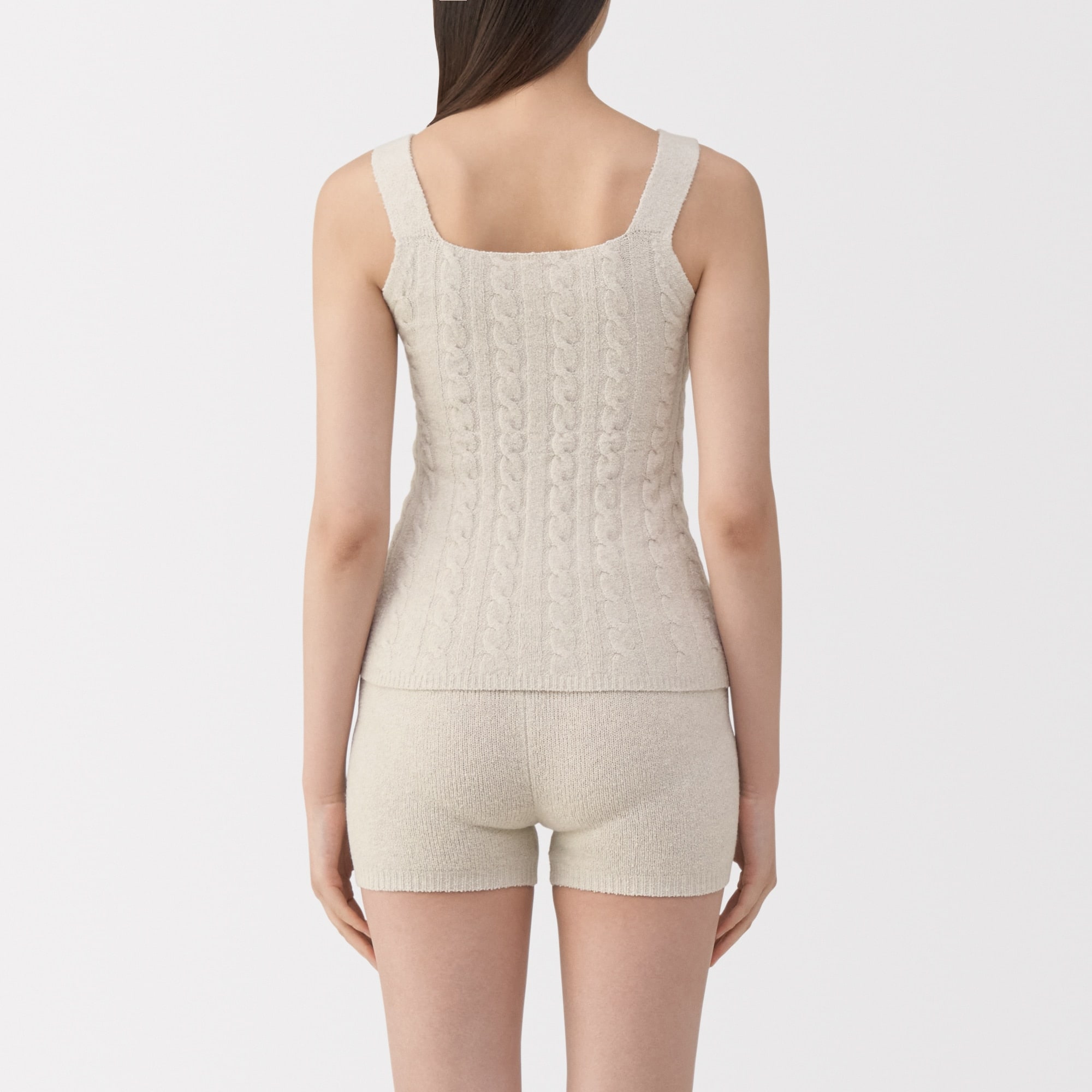 婦人 コットン混もこもこニットブラタンクトップ ケーブル柄 | 無印良品