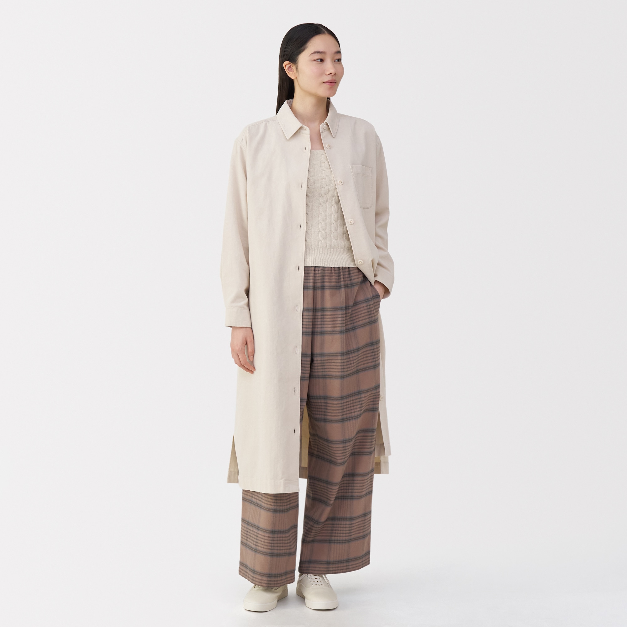 婦人 コットン混もこもこニットブラタンクトップ ケーブル柄 | 無印良品