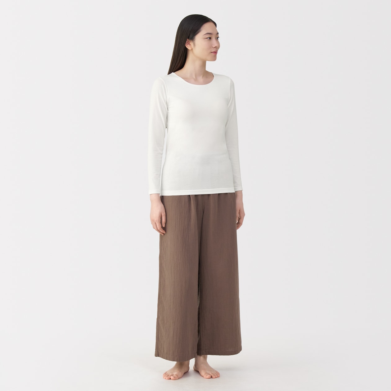 婦人　あったか綿ブラ長袖Ｔシャツ