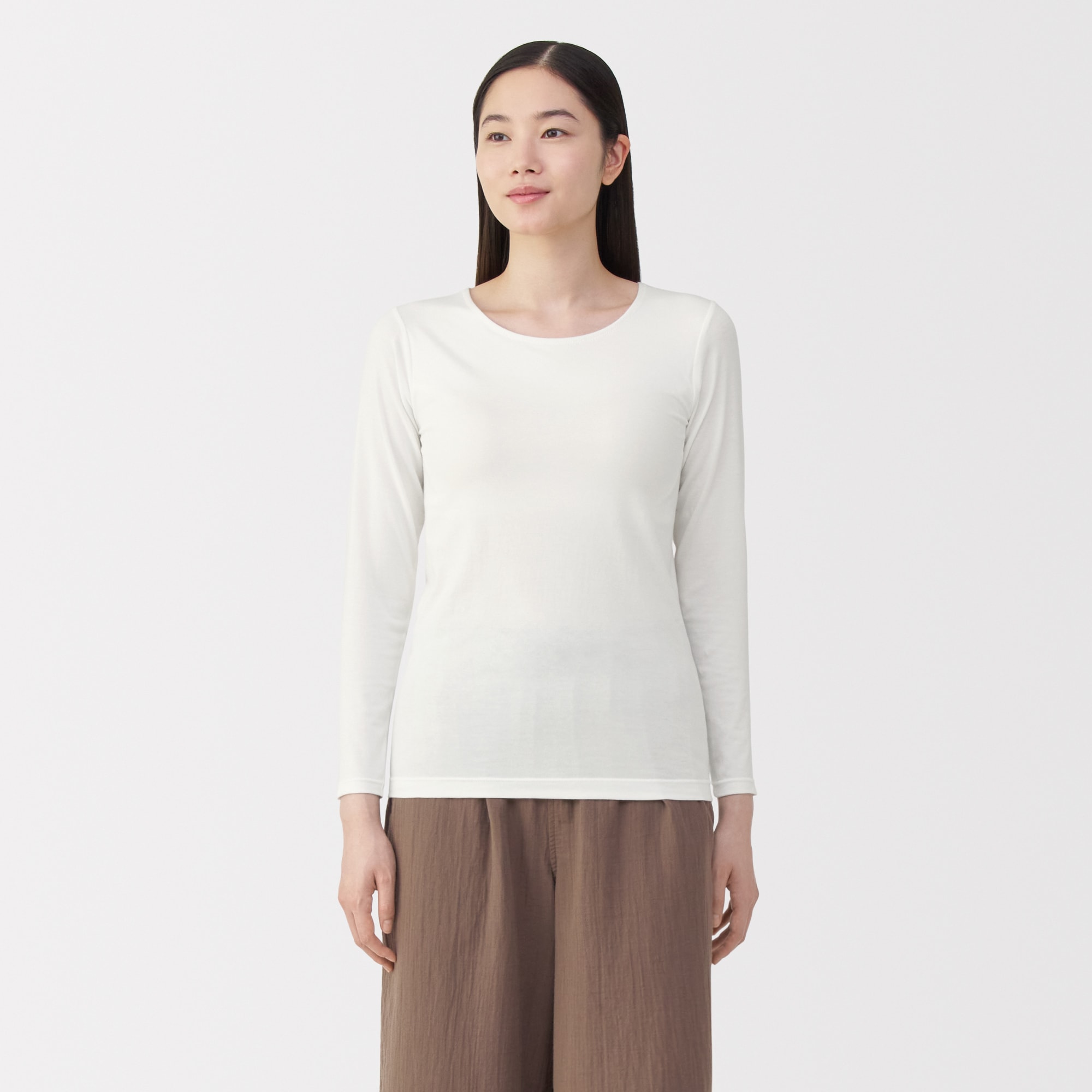 婦人　あったか綿ブラ長袖Ｔシャツ