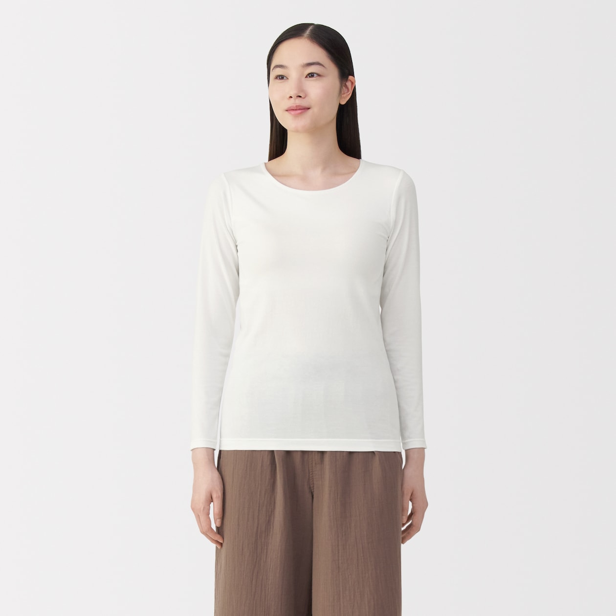 婦人　あったか綿ブラ長袖Ｔシャツ