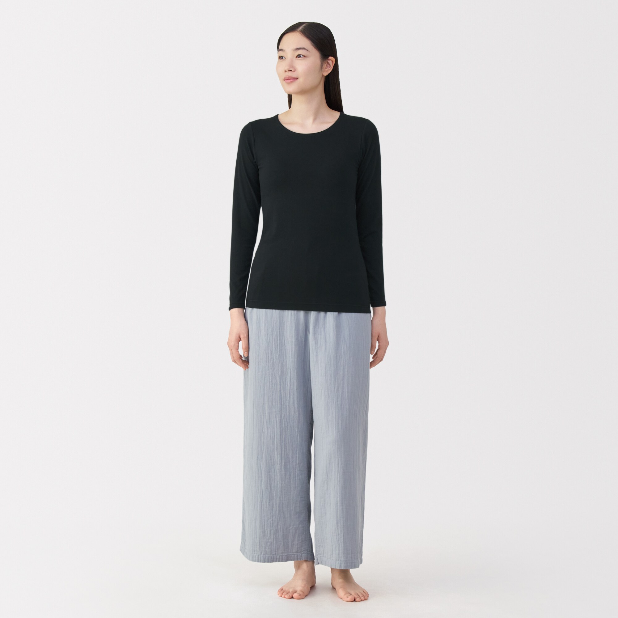 婦人　あったか綿ブラ長袖Ｔシャツ