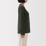 婦人　引き揃え天竺編みクルーネック長袖Ｔシャツ