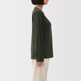 婦人　引き揃え天竺編みクルーネック長袖Ｔシャツ