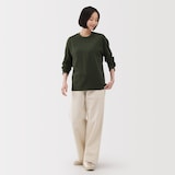 婦人　引き揃え天竺編みクルーネック長袖Ｔシャツ