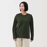 婦人　引き揃え天竺編みクルーネック長袖Ｔシャツ