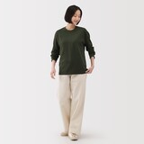 婦人　引き揃え天竺編みクルーネック長袖Ｔシャツ