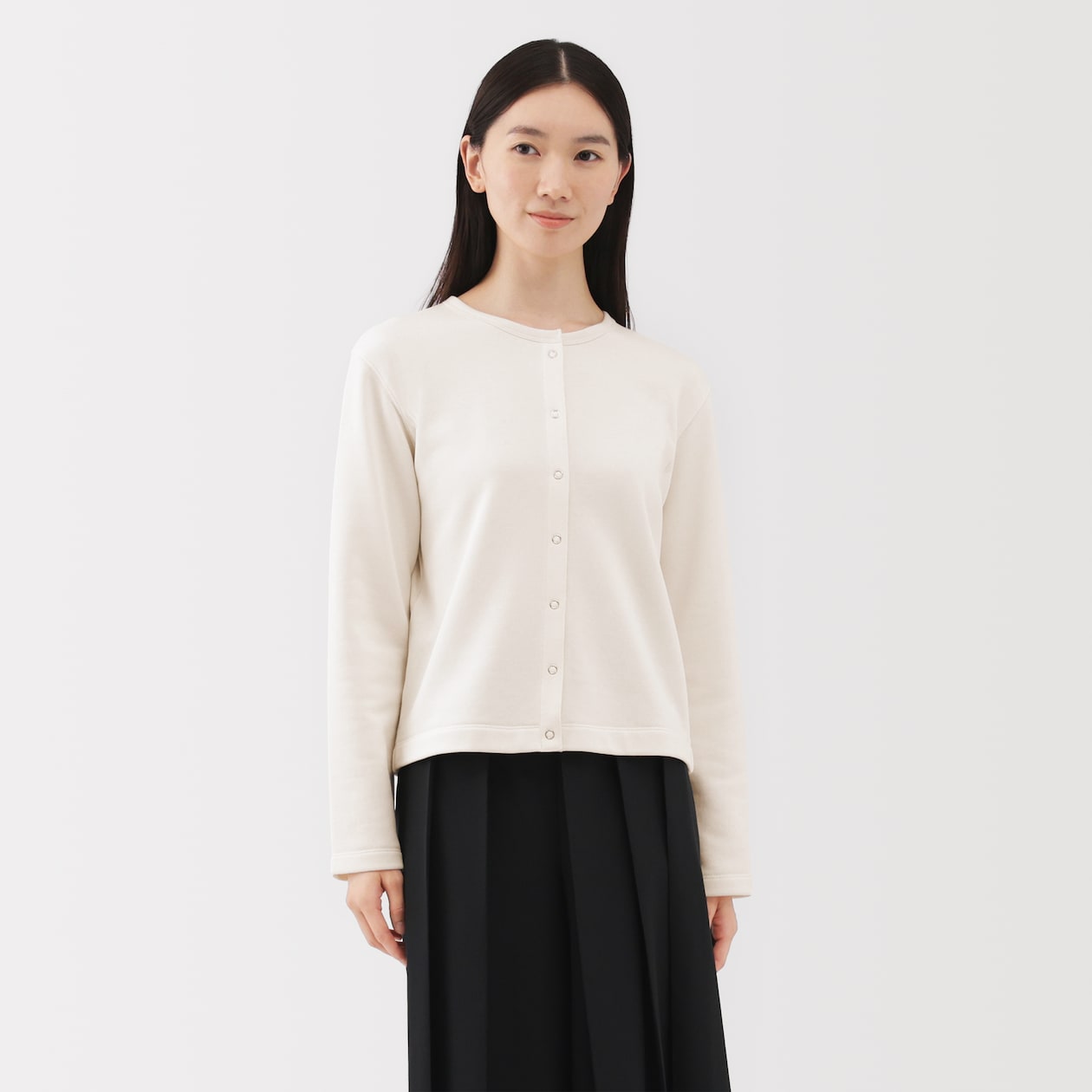 婦人　裏毛スウェットカーディガン