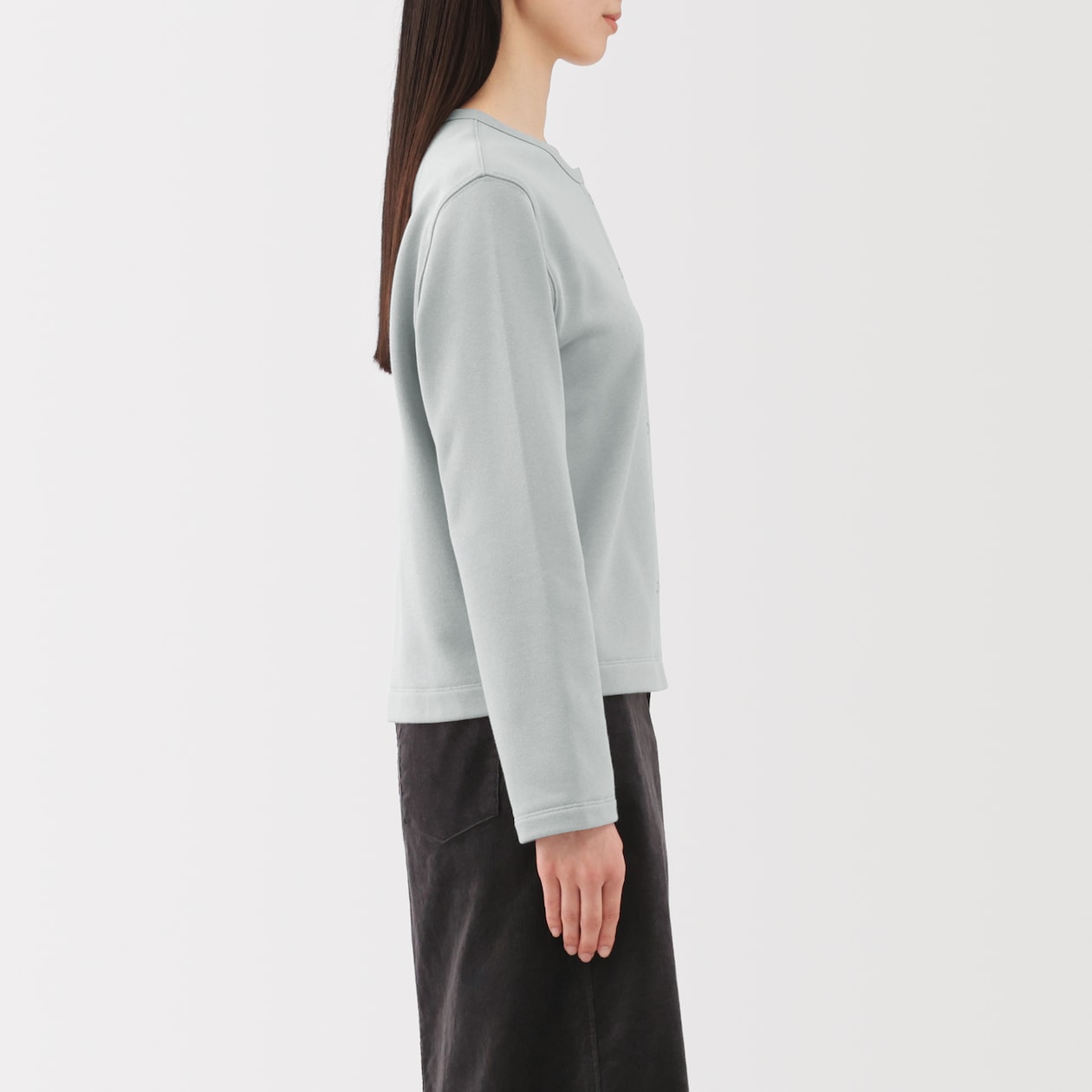 婦人　裏毛スウェットカーディガン