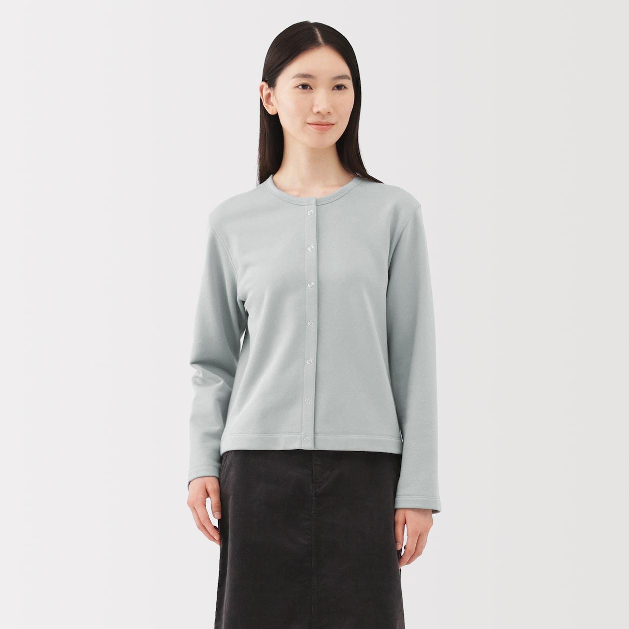 婦人　裏毛スウェットカーディガン