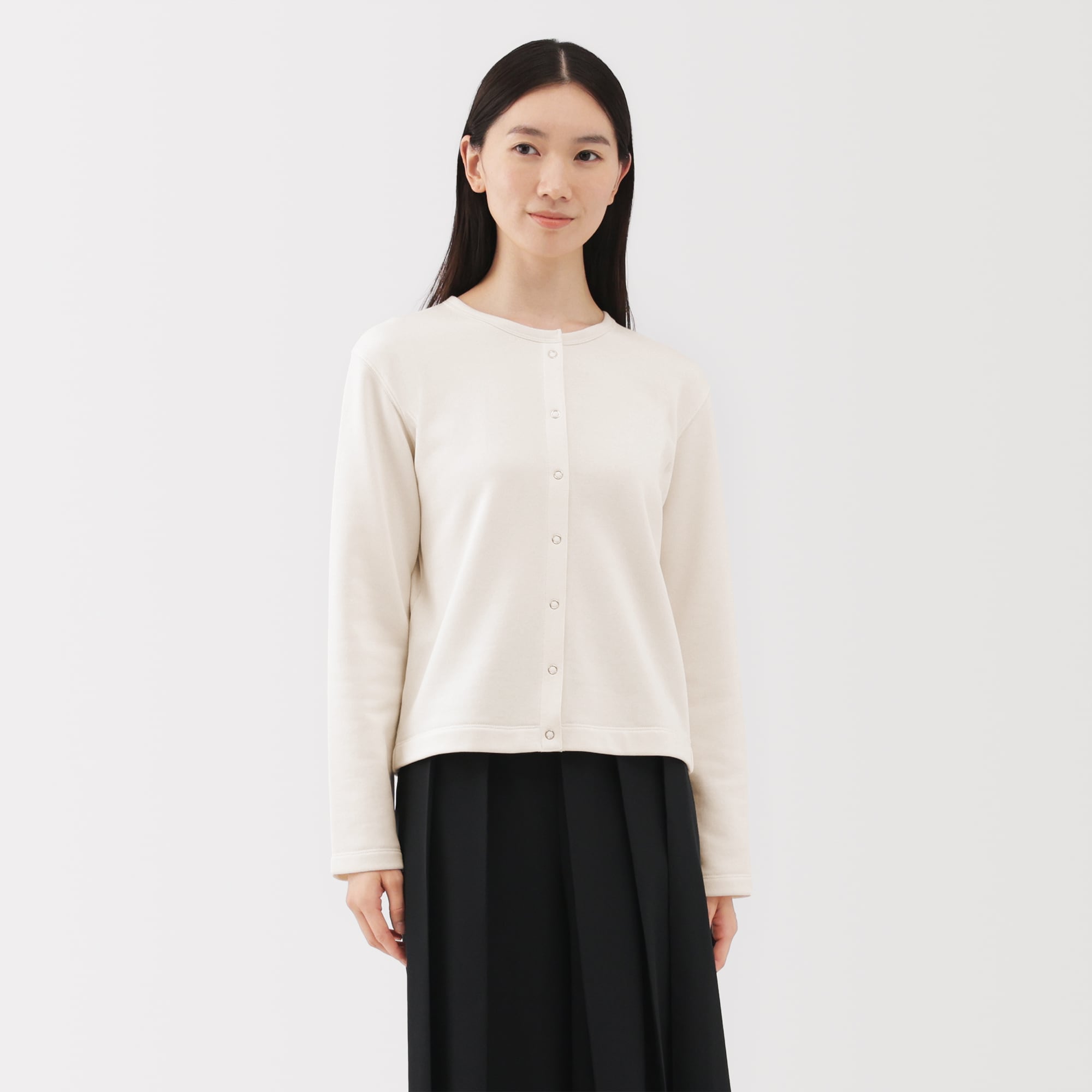 婦人　裏毛スウェットカーディガン