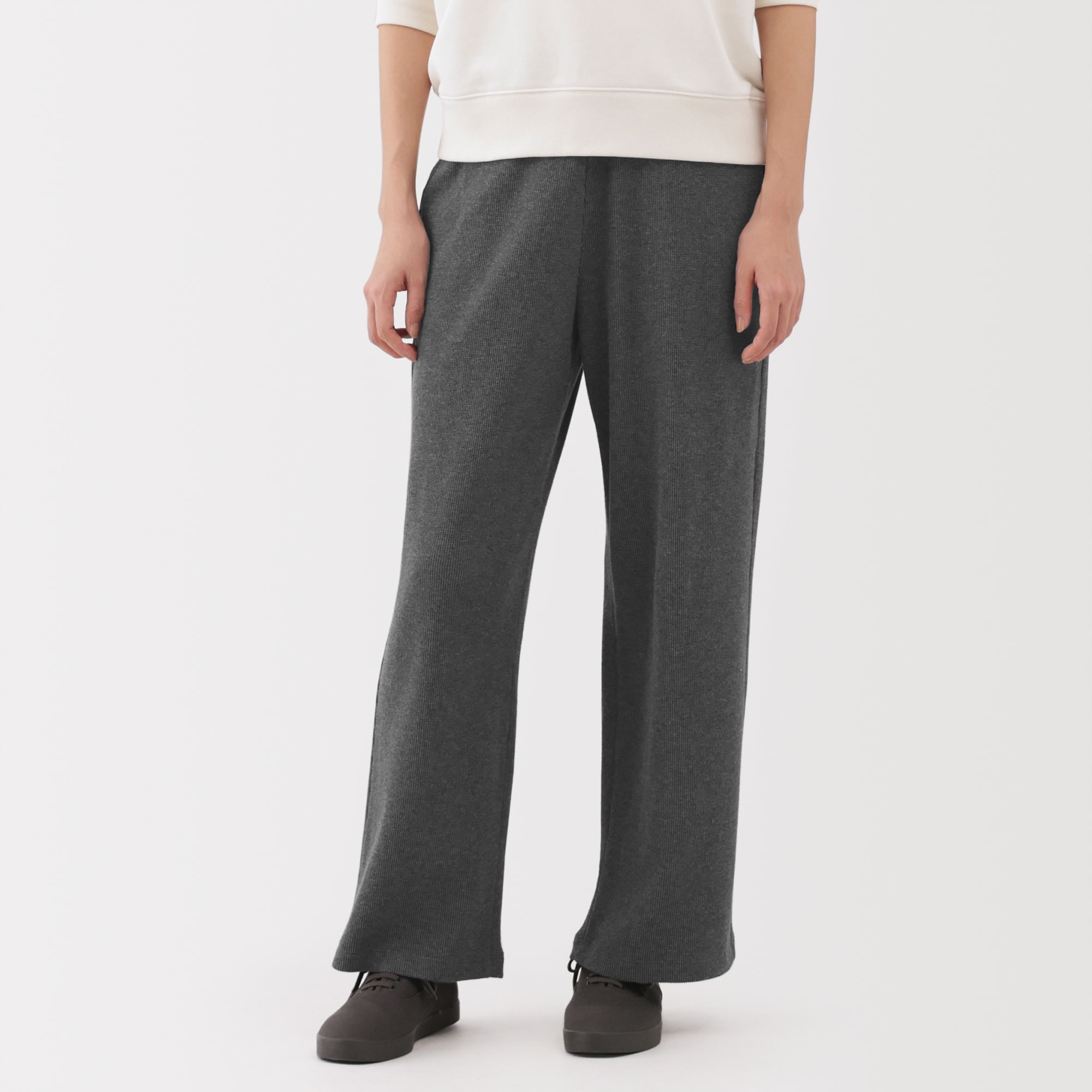 婦人　ワッフル編みパンツ