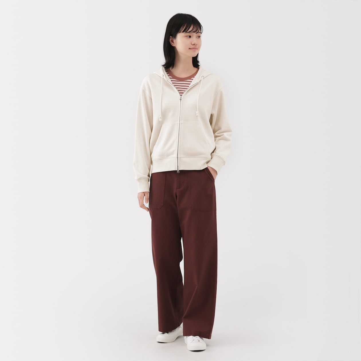 婦人　裏毛スウェットフルジップパーカ