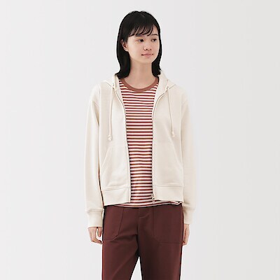 婦人　裏毛スウェットフルジップパーカ