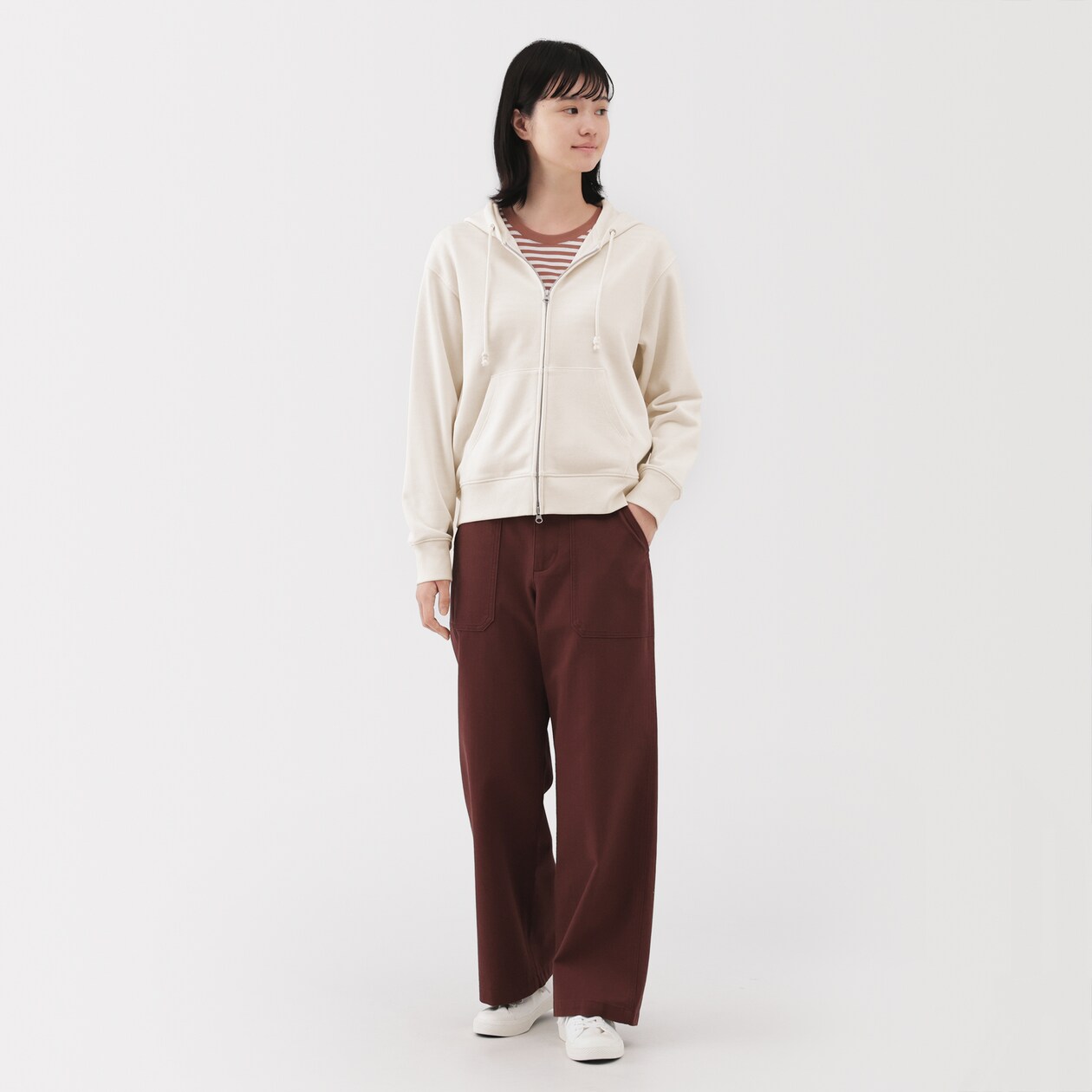 婦人　裏毛スウェットフルジップパーカ