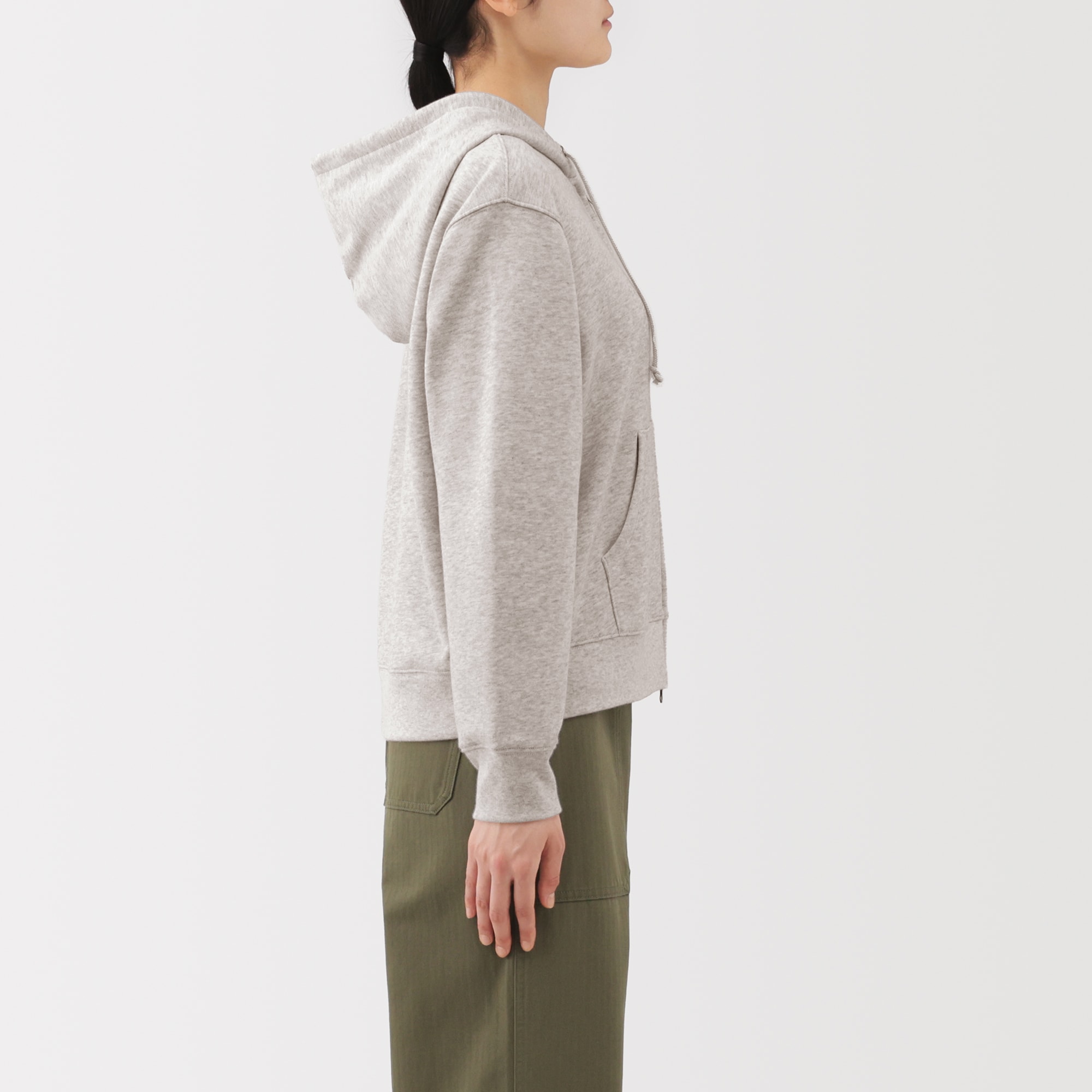 婦人　裏毛スウェットフルジップパーカ