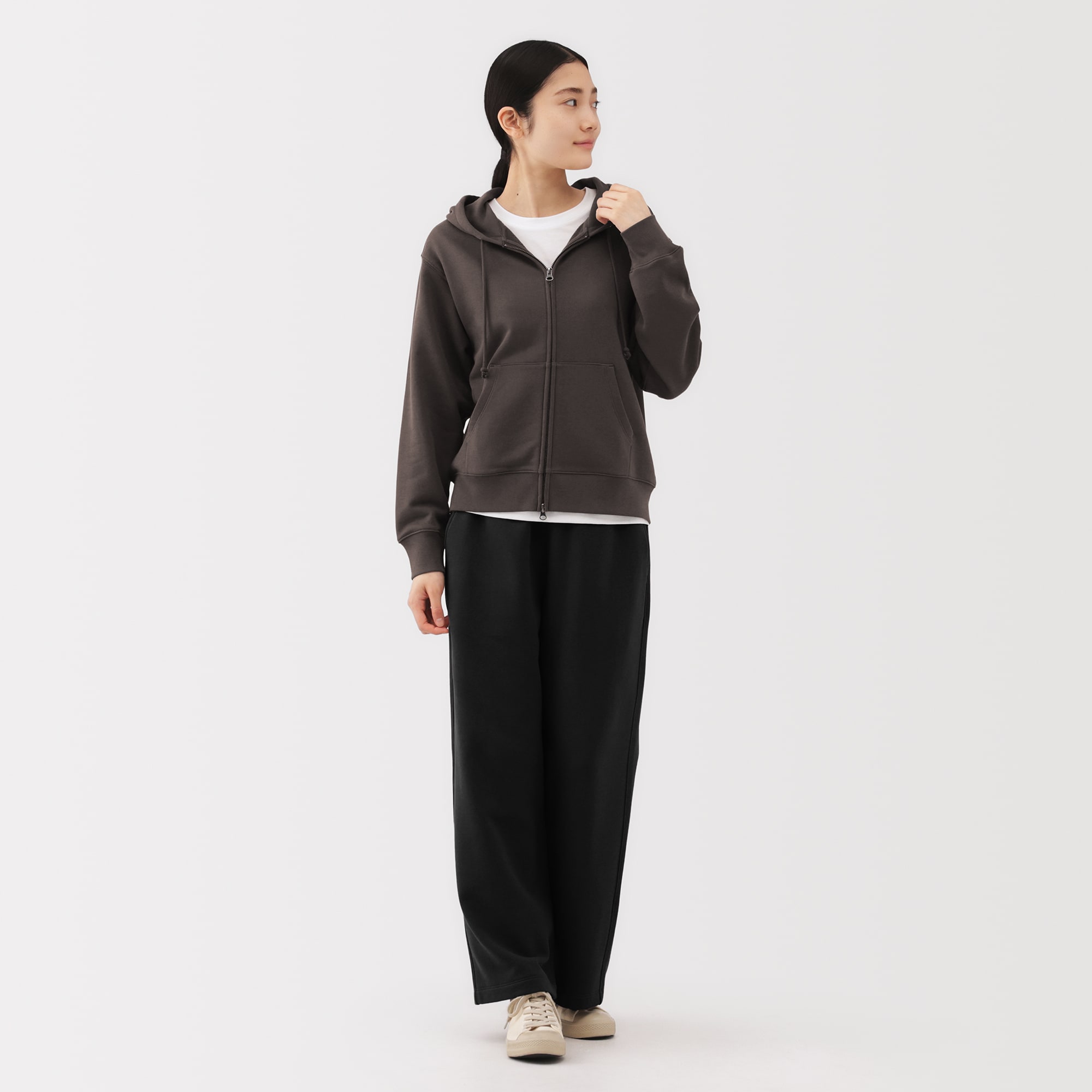 婦人　裏毛スウェットフルジップパーカ
