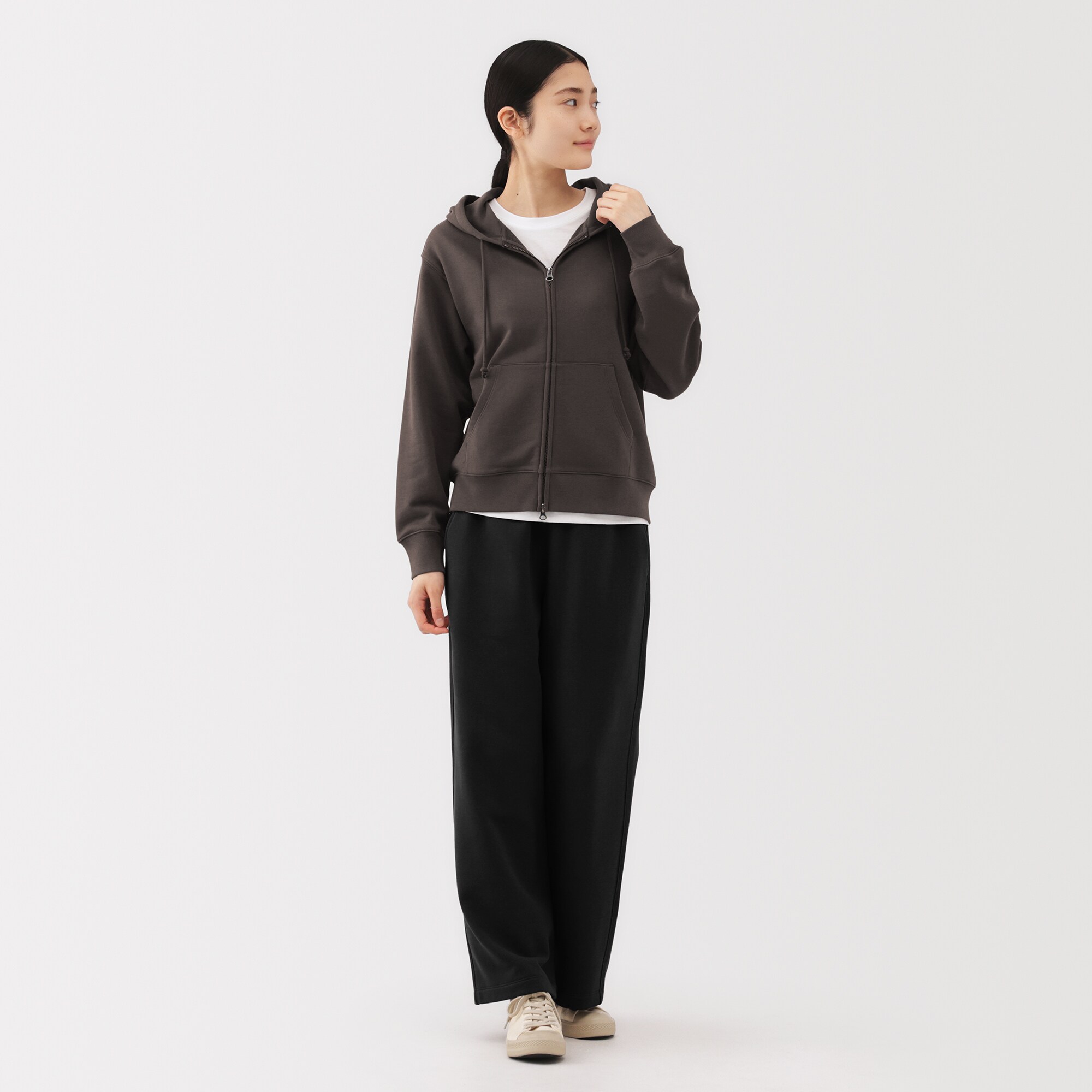 婦人　裏毛スウェットフルジップパーカ