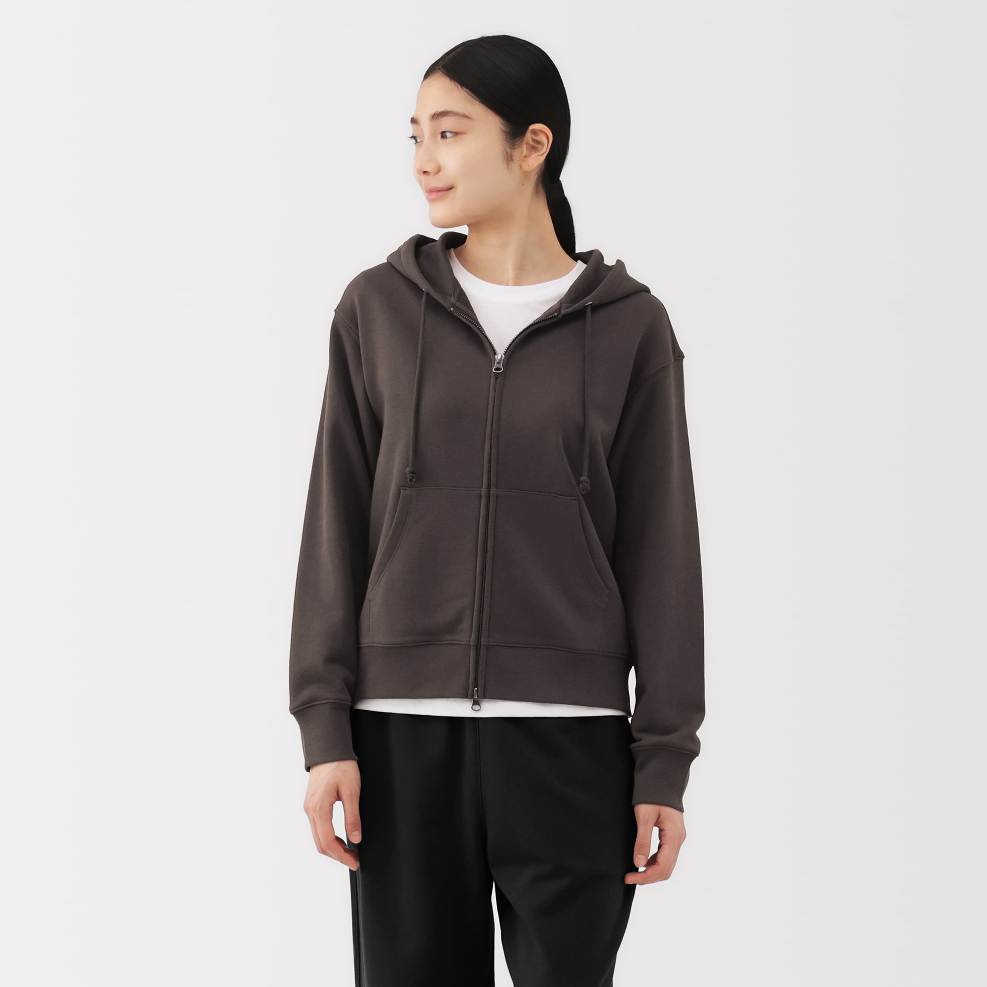 婦人　裏毛スウェットフルジップパーカ