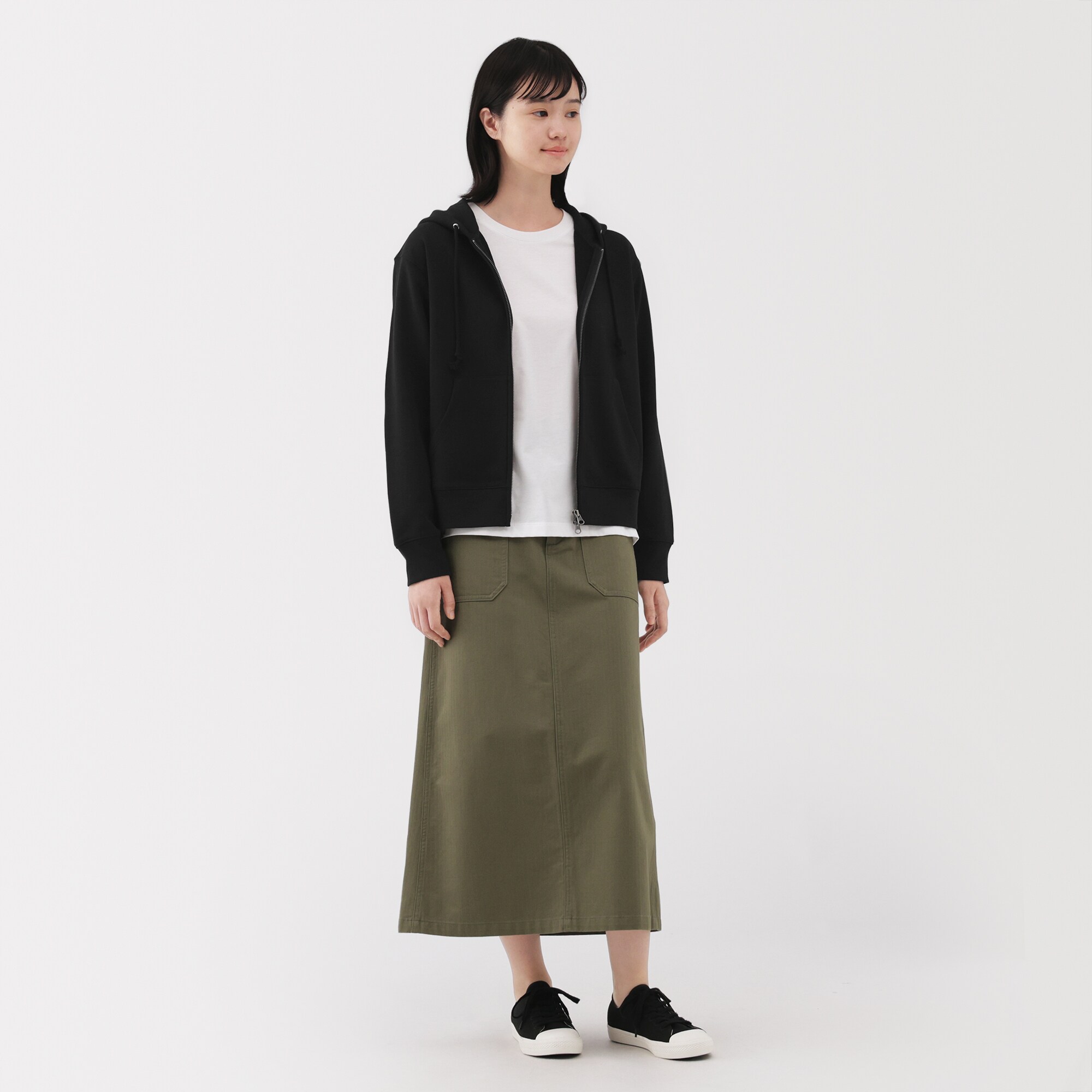 婦人　裏毛スウェットフルジップパーカ