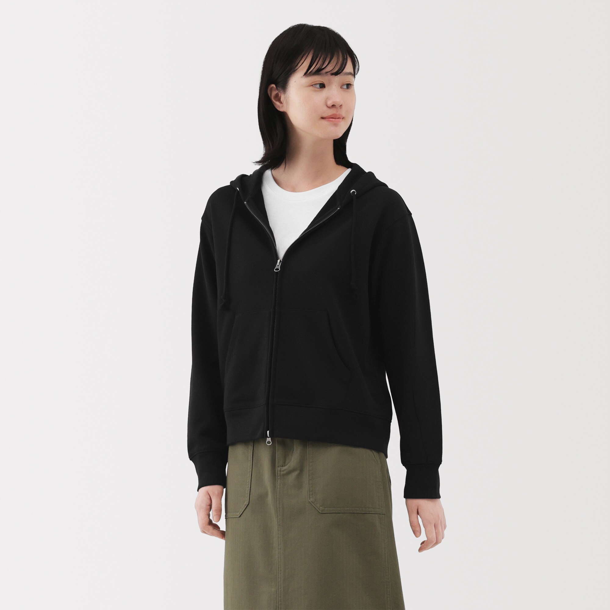 婦人　裏毛スウェットフルジップパーカ