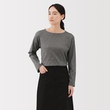 婦人　太番手ボートネック長袖Ｔシャツ