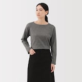 婦人　太番手ボートネック長袖Ｔシャツ