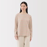 婦人　太番手ボートネック長袖Ｔシャツ