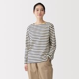 婦人　太番手ボートネック長袖Ｔシャツ