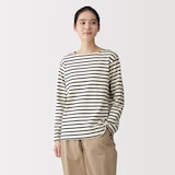 婦人　太番手ボートネック長袖Ｔシャツ