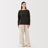 婦人　太番手ボートネック長袖Ｔシャツ