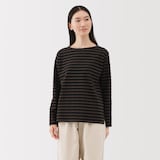婦人　太番手ボートネック長袖Ｔシャツ