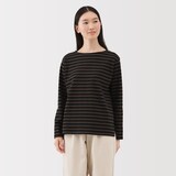 婦人　太番手ボートネック長袖Ｔシャツ