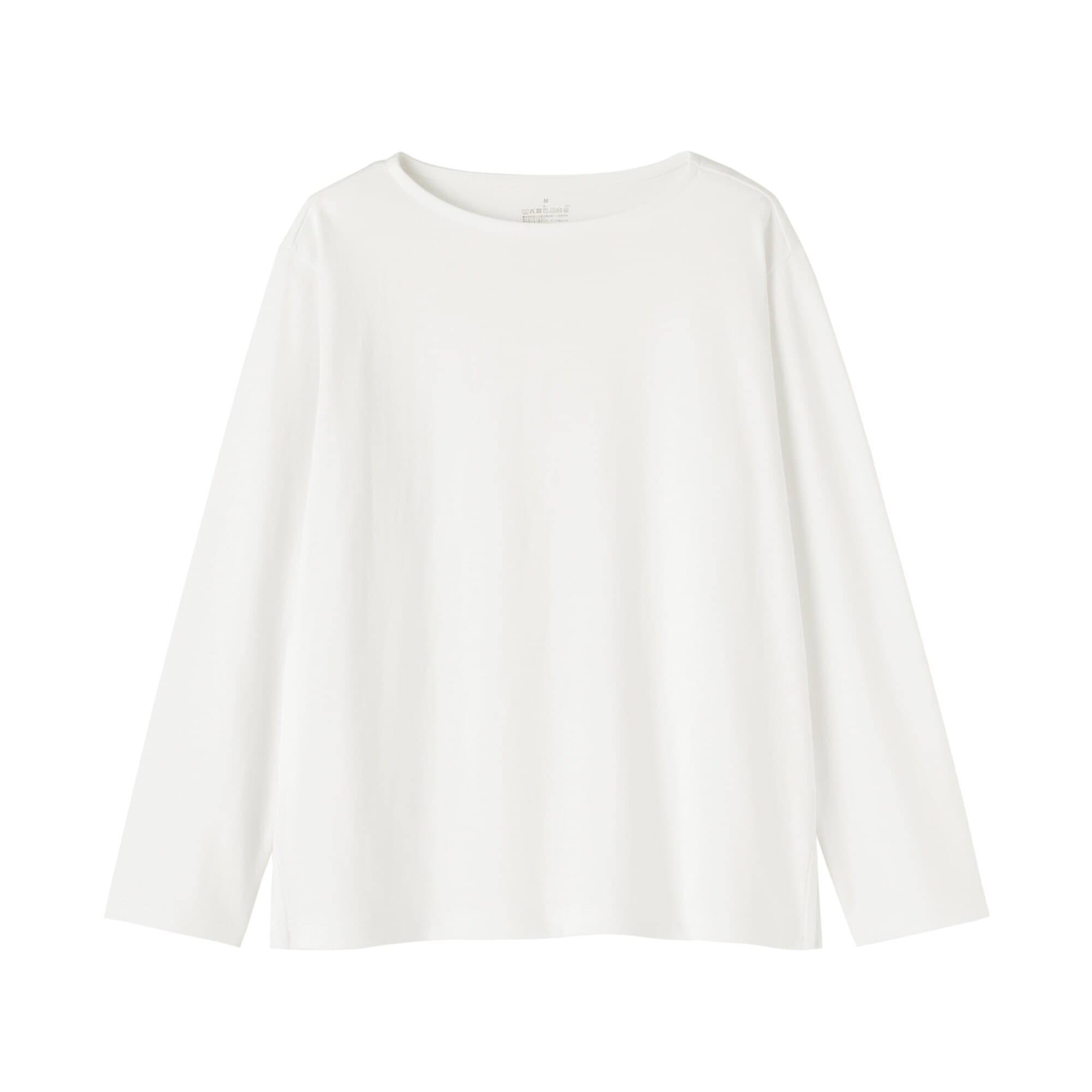 婦人　太番手ボートネック長袖Ｔシャツ