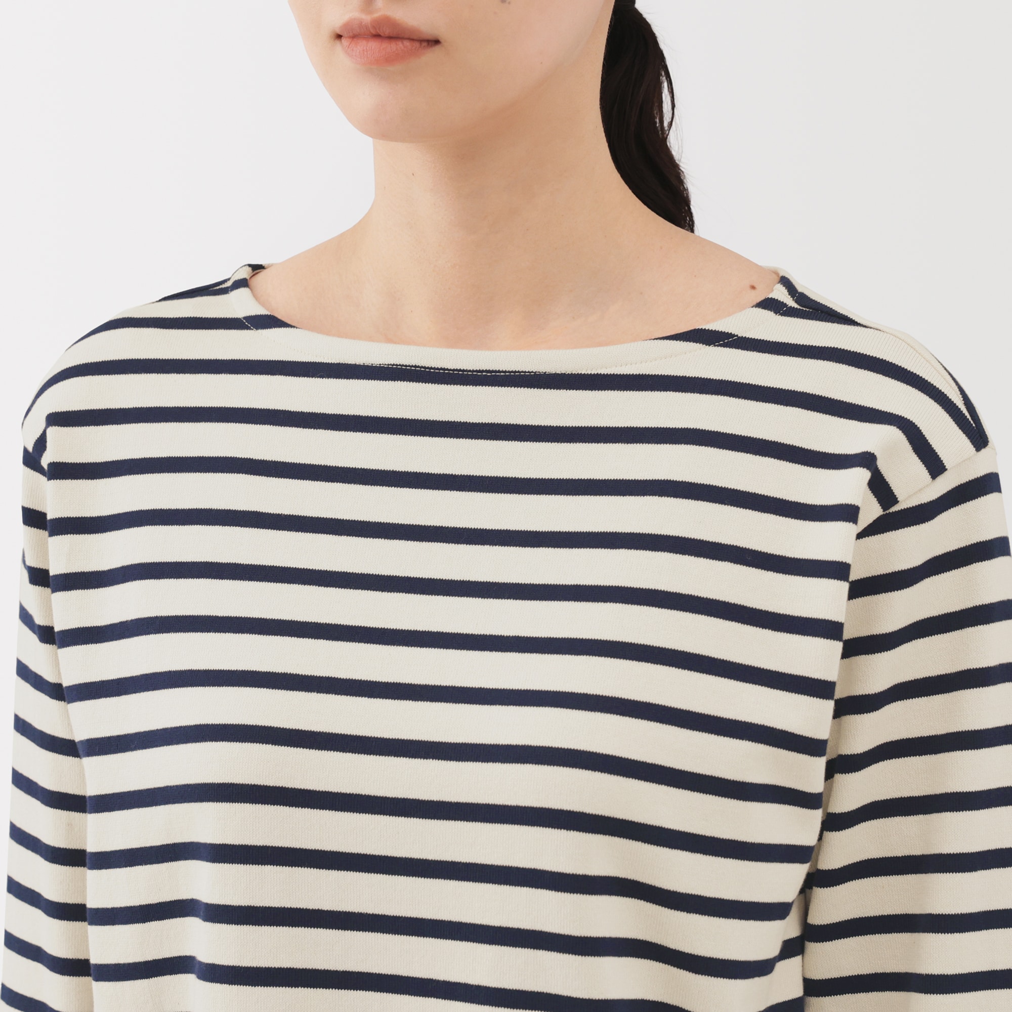 婦人 太番手ボートネック長袖Tシャツ | 無印良品