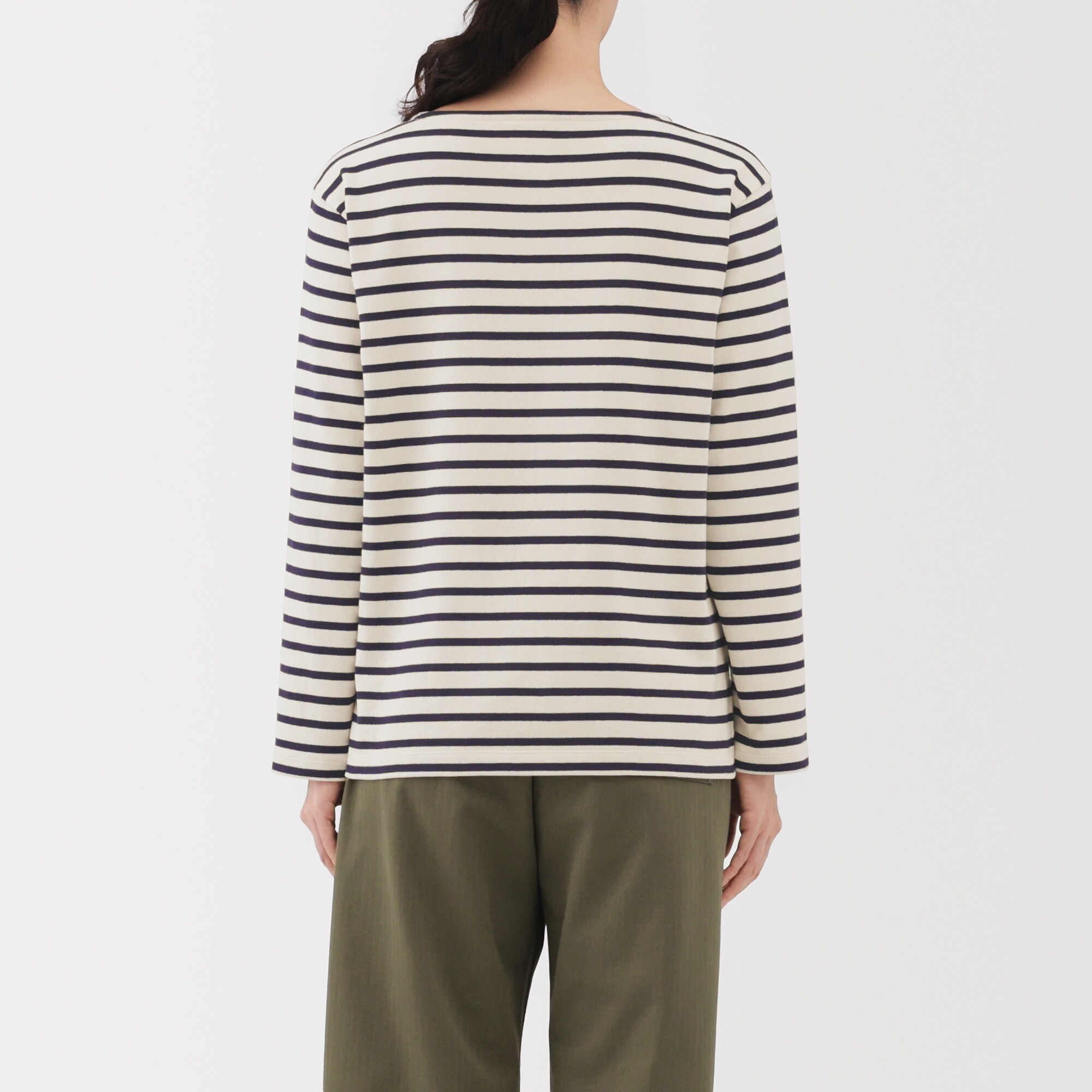 婦人 太番手ボートネック長袖Tシャツ | 無印良品