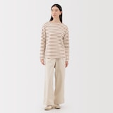 婦人　太番手ボートネック長袖Ｔシャツ