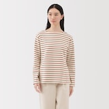 婦人　太番手ボートネック長袖Ｔシャツ