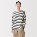 婦人　太番手ボートネック長袖Ｔシャツ