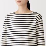 婦人　太番手ボートネック長袖Ｔシャツ