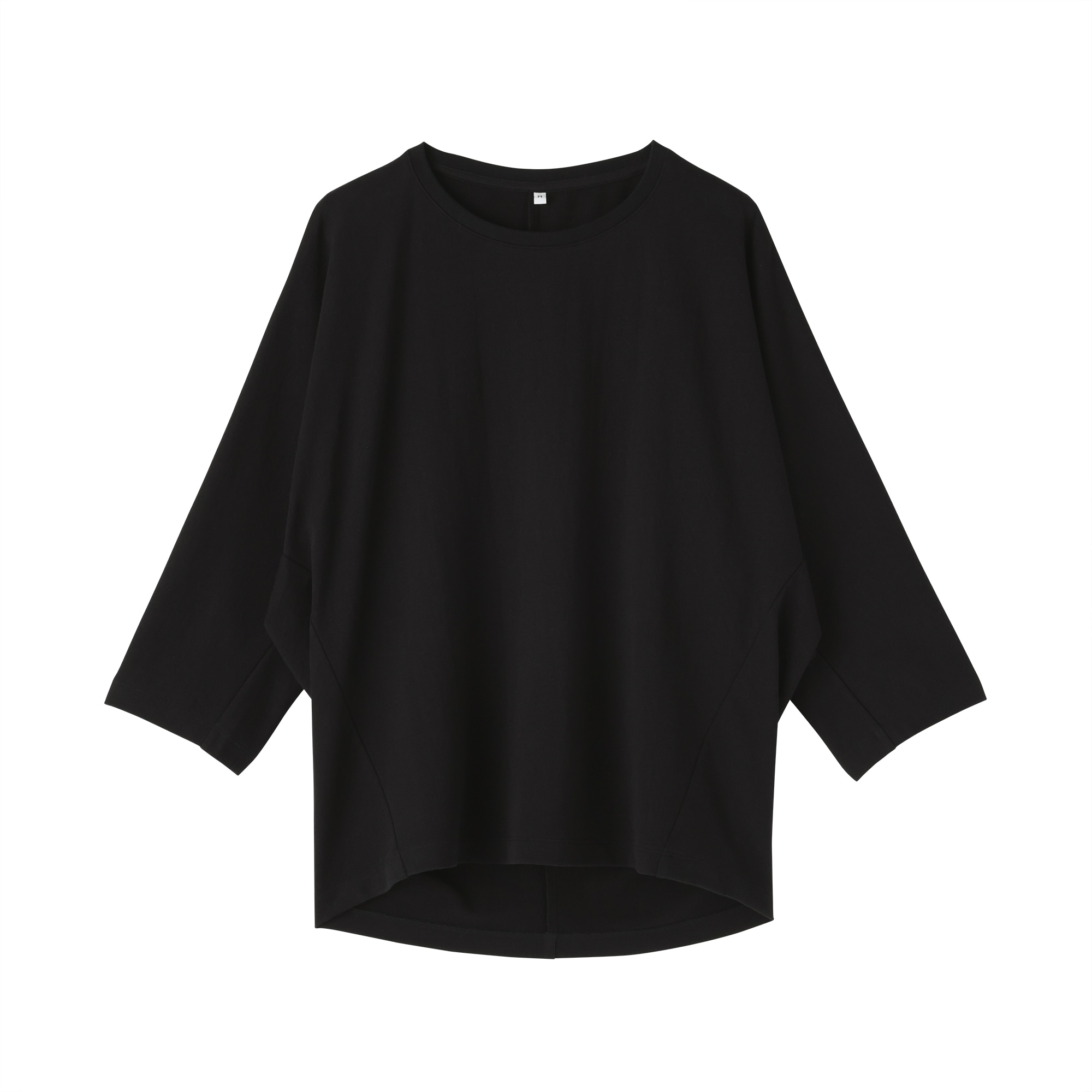 nonnative 七分袖 ライト スウェット カットソー 切りっぱなし 3 黒 婦人 ライトスウェット七分袖プルオーバー | 無印良品
