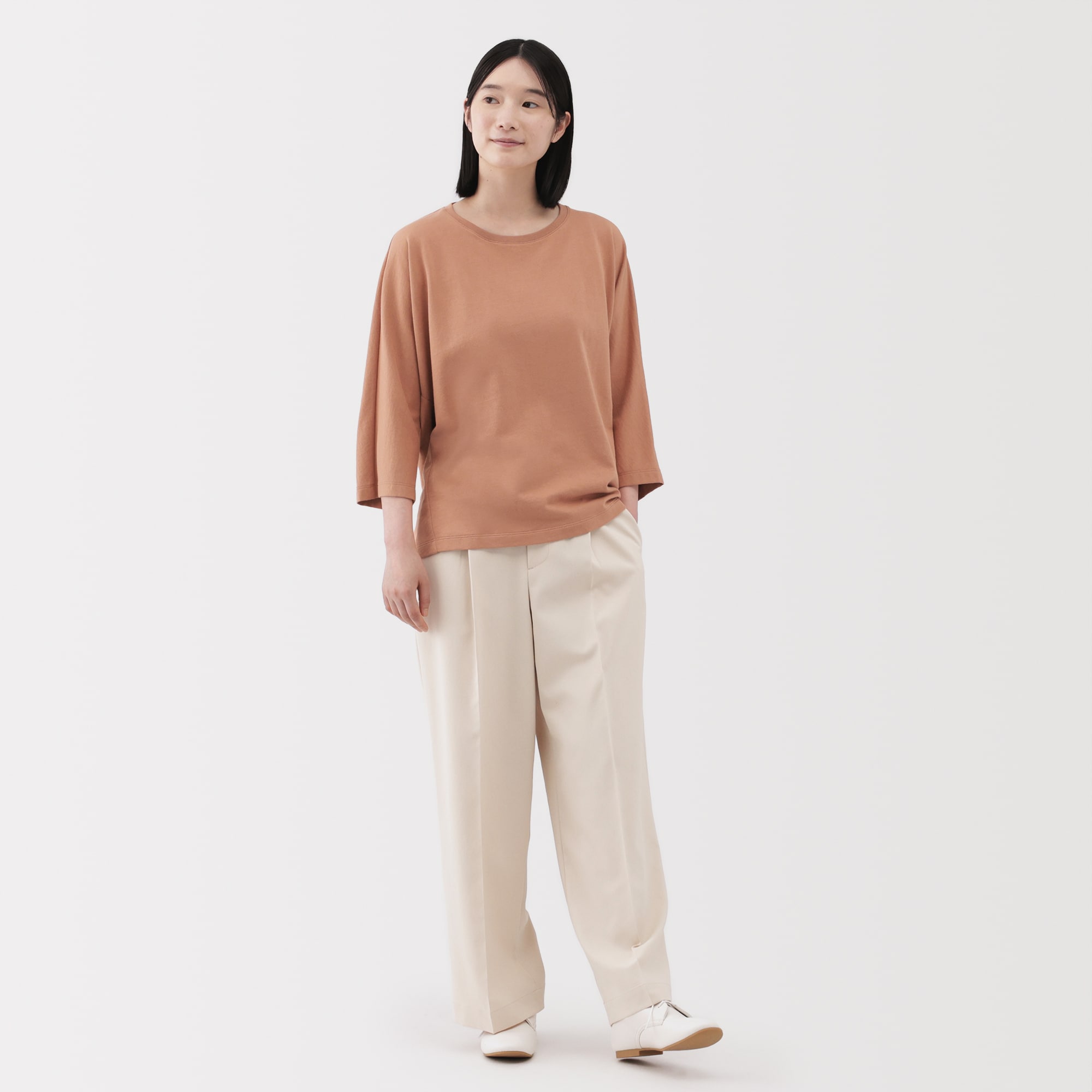 婦人　ライトスウェット七分袖プルオーバー