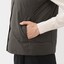 婦人　軽量ダウンポケッタブルノーカラーベスト