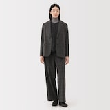 婦人　軽量ダウンポケッタブルノーカラーベスト