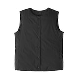 婦人　軽量ダウンポケッタブルノーカラーベスト