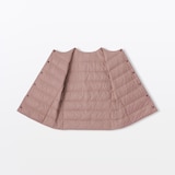 婦人　軽量ダウンポケッタブルノーカラーベスト